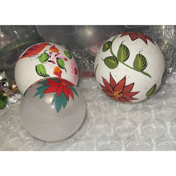 Vintage Hand Painted Mixed Lot Glass Christmas Ornaments 3F46 - Picture 9 of 9